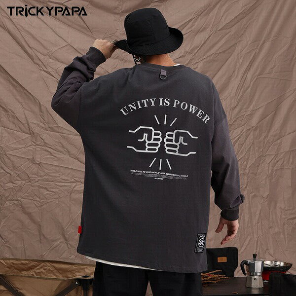 メンズファッション ラウンドネック 長袖Tシャツ 男女兼用 ストリート系トップス 春秋 新作★全6色