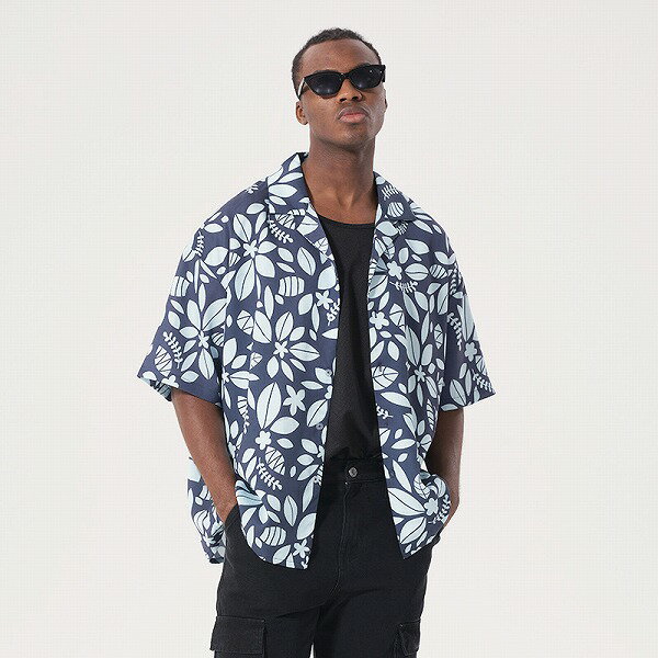メンズファッション ハワイ風 花柄 半袖シャツ 男女兼用 サマーアウター 春夏 新作★