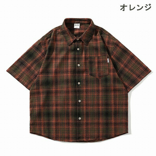 メンズファッション レトロ風 チェック柄 半袖シャツ 男女兼用 ストリート系 サマーアウター 春夏★全2色