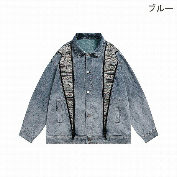 メンズファッション デニムジャケット 男女兼用 ストリート系 デニムアウター 春秋 新作★