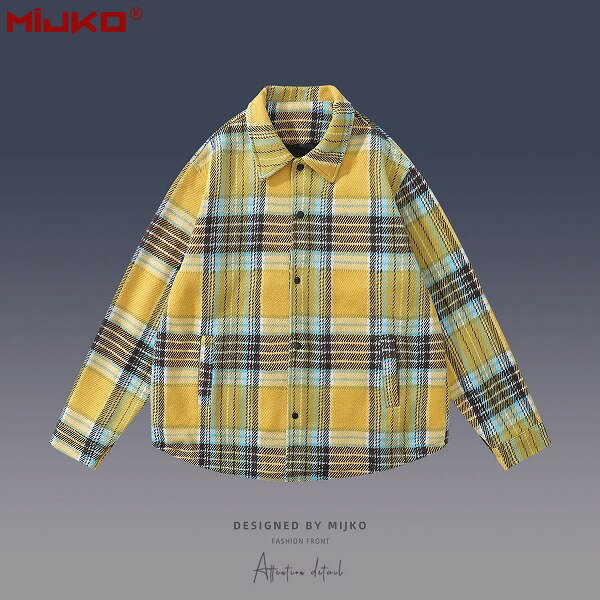 メンズ チェック柄 ウール 長袖シャツ 男女兼用 ストリート系 シャツアウター秋冬 新作★全2色