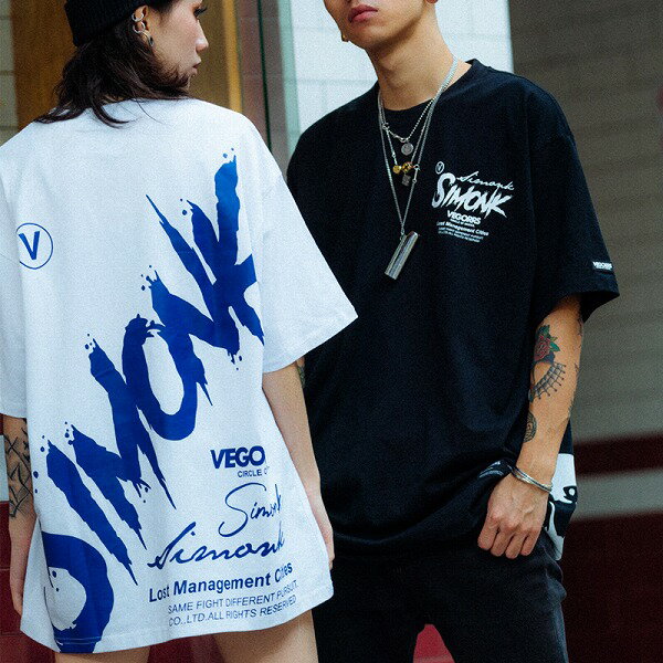 メンズファッション ラウンドネック 半袖Tシャツ 男女兼用 ストリート系トップス 春夏 新作★全2色