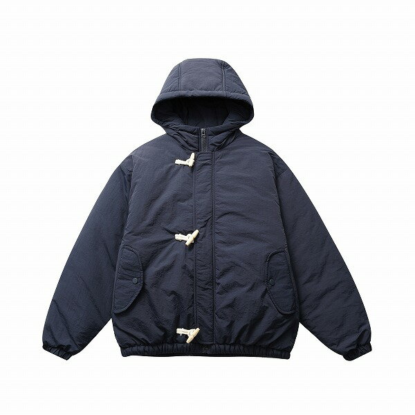 中綿ジャケット メンズ プルオーバー ハイネック モックネック キルティング ジルコニア柄 ステッチ 軽量 薄手 ストリート カジュアル トレンド ポリエステル中綿 ミドル丈 秋冬 ブラック