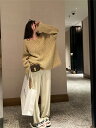 改心率が極めて高い ニットトップス sweet系 スリム セーター レディース 快適である 長袖 ゆったりする