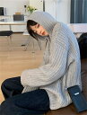楽しておしゃれ 快適である フード付きセーター コート スリム 長袖トップス 秋冬 カジュアル(4)