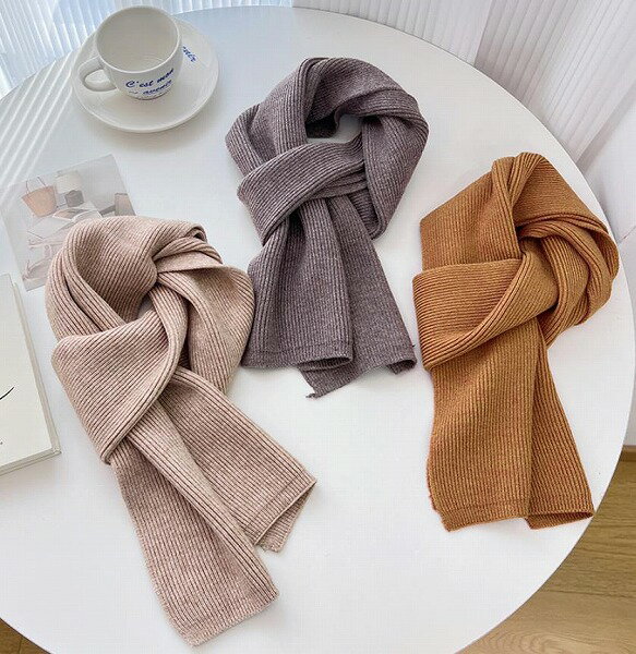 秋冬新作 レディース ニット 毛糸 スカーフ マフラー ストール 襟巻 雑貨 13色