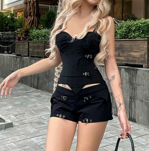 春秋新作 レディース 女 袖なし Tシャツ トップス インナー キャミソール 2点セット