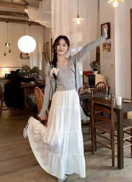 春夏新作 ボトムス 女 レディース ハイウエスト ロングスカート 台型スカート セット