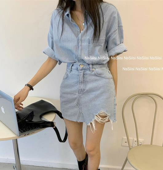 春夏新作 ボトムス 女 レディース デニム ハイウエスト ミニ スカート タイトスカート S-L