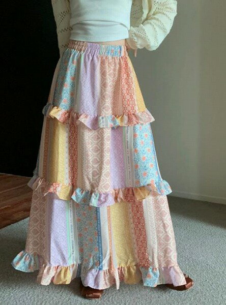 春秋新作 ボトムス 女 レディース ハイウエスト ロングスカート 台型スカート