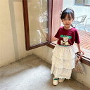 リンクを求められている 女の子ハーフスカートロングスカートプリンセススカート 子供服 ケーキスカート
