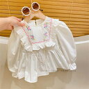 大HIT記念お見逃しなく ベビー服 人形の襟 女の子シャツ sweet系 肌にやさしい 子供トップス 上着