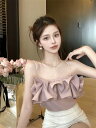 すっきり美人見え ベアトップ 夏 フリル 快適である ジェントルスタイル sweet系 チューブトップ