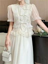 夏服 レトロ ロングスカート エレガント トレンド 2点セット トップス 上着