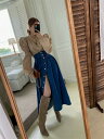 気軽に着れるあったかアイテム パフスリーブ 2点セット 夏 ハイウエスト シャツ ロングスカート