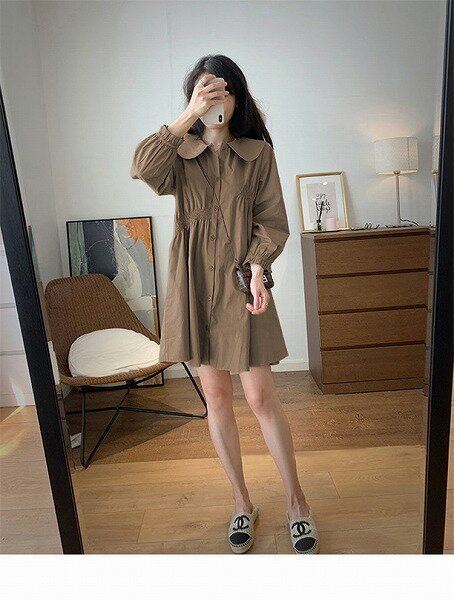 カジュアル ワンピース シンプル 大きいサイズ レトロ ショール デニム ドレス 女性用 2025 春の 小さい サイズ かっこいい スタイリッシュ 年齢を 感じさせにくい シャツ