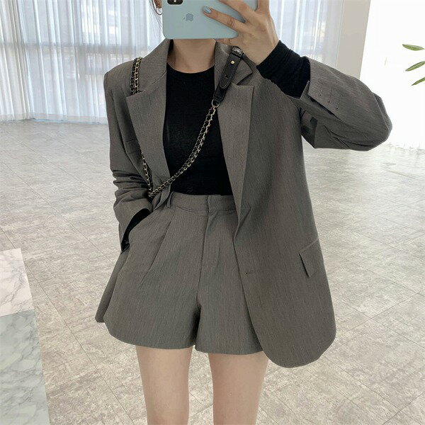 少しの甘さが大人っぽい 2点セット 快適である ショートパンツ スリム カジュアル コート スーツ