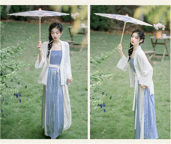 ポイント20倍 ガーリーなムード演出可能 中国の風 大人気 ベアトップ 丈の長いブラウス ロングスカート コート (30114248) z