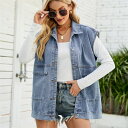Fashions カジュアル コート タンクトップ ストリート ベスト スリム 快適である 新品 デニム
