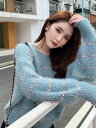 活気少女 ストライプ sweet系 セーター ゆったりする 快適である トップス 秋 冬 カジュアル 怠惰な風