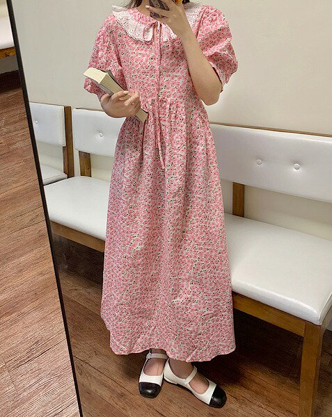 すっきり美人見え 怠惰な風 ロマンティック 両面の着用 ギャザリング ロングスカート 半袖