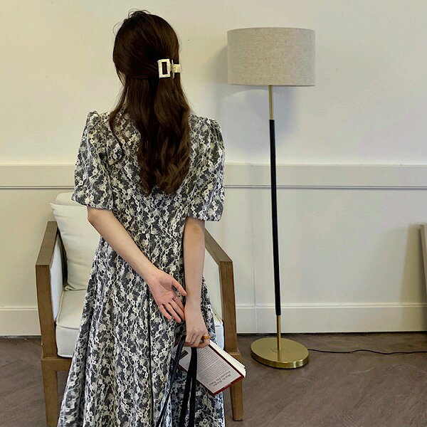 きちんと感をGET レース セクシー 半袖 ワンピース ロングスカート バンディング ギャザリング