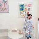 子供 可愛い ロングスカート 柔らかい ミニドット ワンピース sweet系