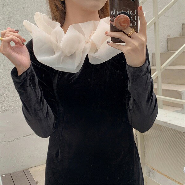 美しすぎます レトロ レーヨン オフショルダー 縫付 ロングスカート ベルベット ワンピース スリム