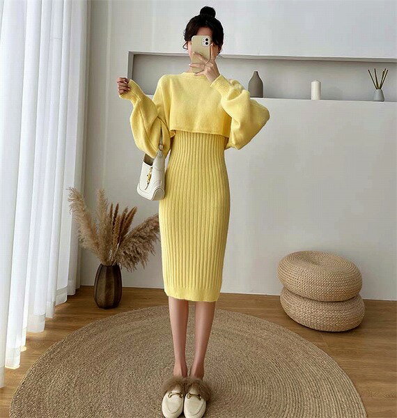 春欠かせない服 スーツ 2点セット 6色 セーター 大人気 ゆったりする おしゃれな ニット