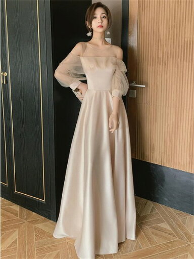 ニューイヤーウェア ブライドメイドドレス サテン ウェディング 姉妹グループ ロングスカート ニューイヤーウェア ブライドメイドドレス サテン ウェディング 姉妹グループ ロングスカート