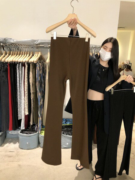 買って良かったです ファッション シン スリム スプリット カジュアルパンツ ハイウエスト