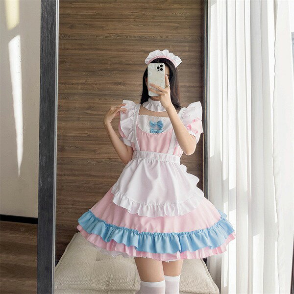 二文字：絶美 メイド ミニスカート メイド服 コスプレ 制服 かわいい 半袖 快適である