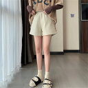 一気に大人モード ハイウエスト ショートパンツ ひし形 伸縮性ウエスト レザーパンツ ウォーム(4)