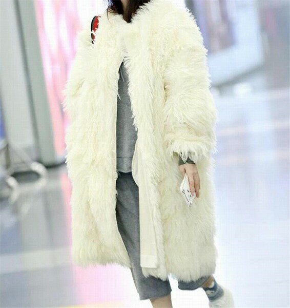 芸能人も好きな服を着ます。 快適である 新作ファッション ファーコート ロングセクション