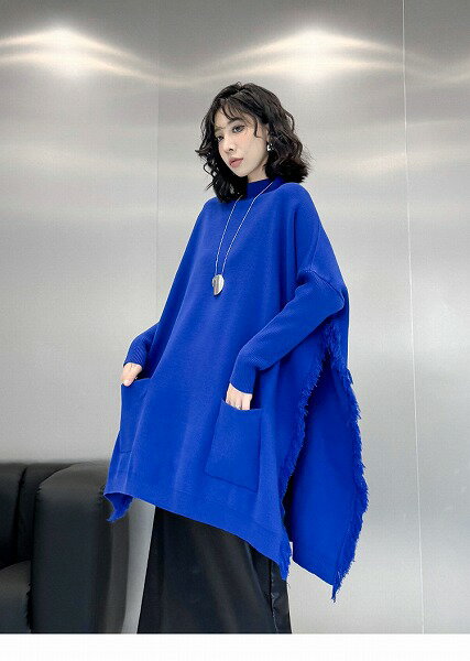 個性派ニット切替ワンピース レディース通学通勤新作