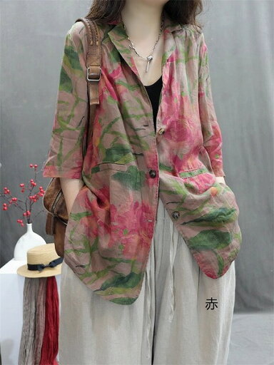 韓国ファッションオシャレ棉麻プリントトップス レディース新作 韓国ファッションオシャレ棉麻プリントトップス レディース新作