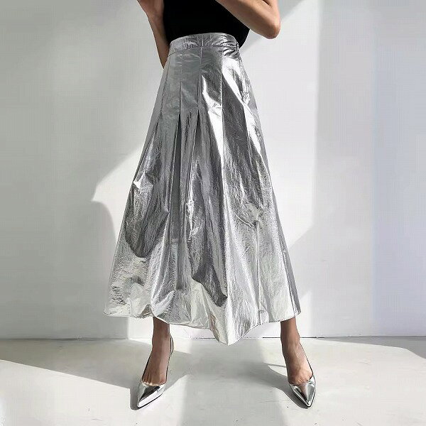 韓国ファッション新品 おしゃれブリーツロングスカート レディース 夏