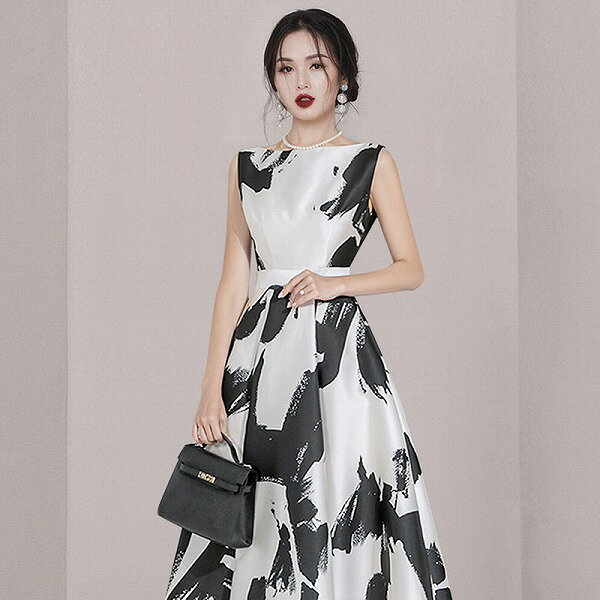 ワンピース ティアード ロング レディース 無地 ボートネック フレア ノースリーブ ギャザー ノースリーブワンピース ロングワンピース マキシ ワンピ Aライン One ment VI シックス イン ワン サマー レトロ ステッチ チェック 柄 不規