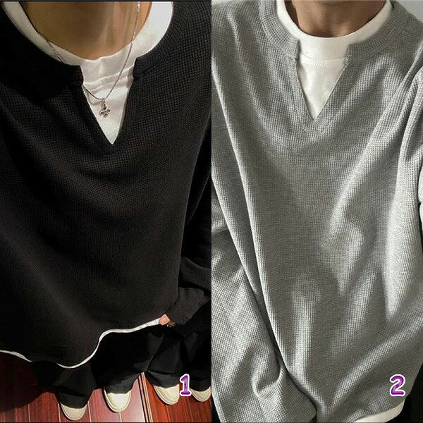2025新作・メンズ・ トップス・Tシャツ 長袖・アウター・気質・カジュアルTシャツ・M〜XXL 2色