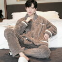メンズ・ パジャマ・部屋着・ 長袖・秋冬・厚く・暖かく・パジャマセット ・L〜3XL 3色|詳細画像