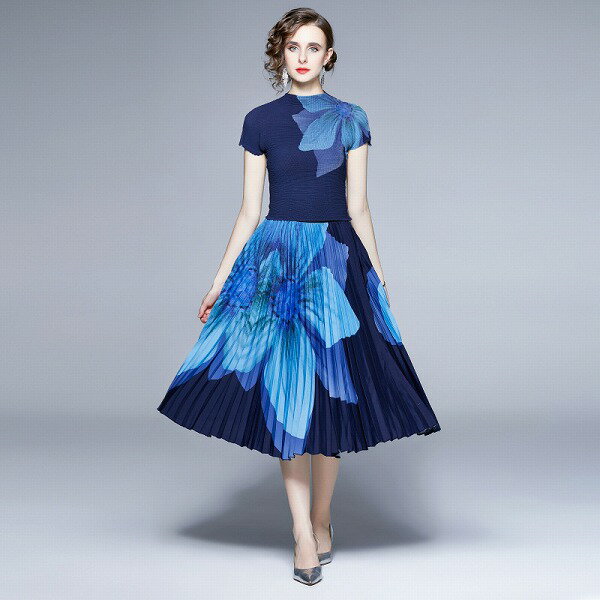 三宅上下セットプリントレディース夏