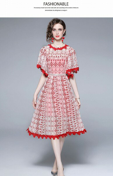 ワンピース オシャレ高質レース刺繍パーティーオフィス 二次会 新作