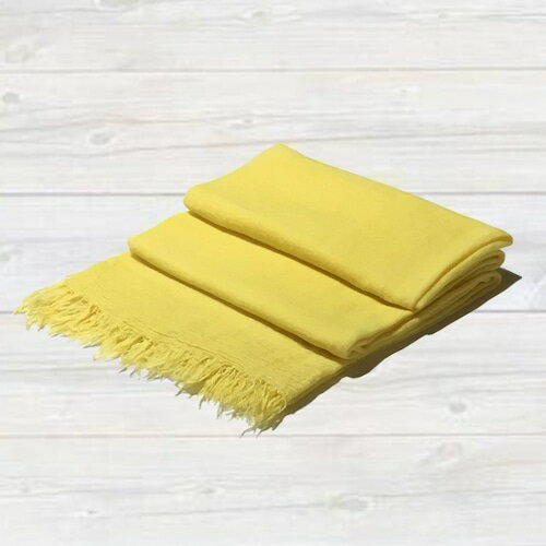 草木染ストール(檸檬色)(Stole with plant dyeing (Lemon color))