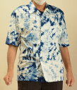 藍染めアロハシャツ(男性用)Aloha shirt with indigo dyeing (for men)