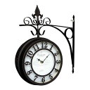 送料無料【OLD STREET BOTHSIDE CLOCK オールドストリート ボスサイドクロック L BR】ギフト 北欧 アンティーク調 両面クロック 壁掛け時計 壁とりつけ おしゃれ デザイン時計 クロック インテリア雑貨 掛け時計 掛時計 時計 壁時計 カントリー雑貨