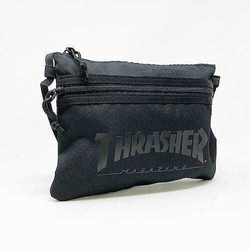 送料無料【THRASHER　スラッシャー　サコッシュ　 THRSG114】ブランド　かばん　鞄　カバン　高校生　大人　ストリート　小物入れ　スケボー　メンズ　レディース　カジュアル　スケーター　バッグ　ブラック　ホワイト　ショルダー　バッグ　スマホ　ミニショルダー