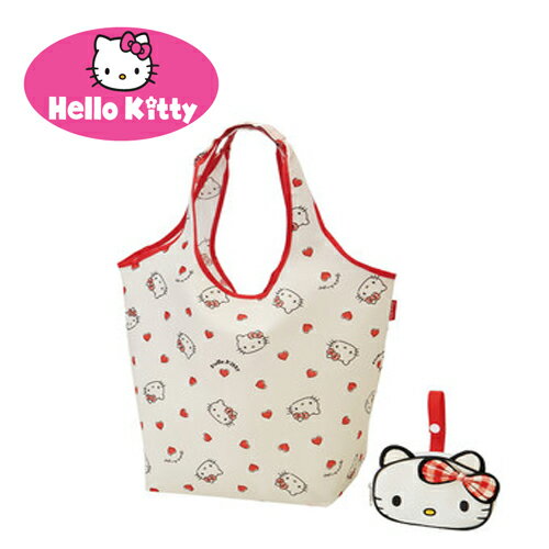 送料無料【Hello Kitty　ハローキティ　ショッピングバック　24×33 】 エコバッグ　かばん　バッグ　カバン　アウトドア　マチ　マチあり　お買いものバッグ　レジャーバッグ　キティ　キティちゃん　レジバッグ　コンパクト　ナイロンバッグ　レジカゴバッグ　キティー