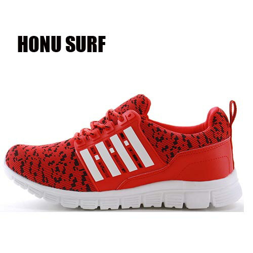 楽天PIRATES SHOP 楽天市場店【HONU SURF ホヌサーフ　ローカット スニーカー　7006-03 RD】軽量　超軽量　ランニング　大人　レディース　メンズ　ジュニア　靴　スポーツ　シューズ　靴　ジュニアスニーカー　ウォーキング　安い　フィットネス　ニット　紳士　婦人　子ども