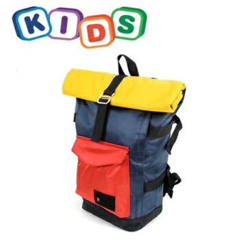 送料無料【RURSUS キッズ ロール型 リュック イエロー】リュックサック おしゃれ オシャレ かわいい かばん デイパック プレゼント キッズリュック 小学生 通園 かっこいい ナイロン ポップ POP ストリート スケボー ストライダー アウトドア