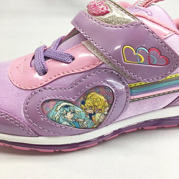 2018年【5063 Hugっと プリキュア 光る靴 フラッシュスニーカー パープル】光る 女の子 子ども こども キッズシューズ 靴 シューズ 女児 スニーカー 運動靴 ピカピカ キャラクター パジャマ 15cm 16cm 17cm 18cm 19cm キュアエール ハグっと hugっと!